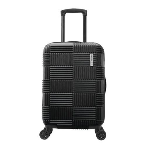 American Tourister NXT Hardside Large Checked Spinner Suitcase - Blackout: 8 Wheels, ABS Shell