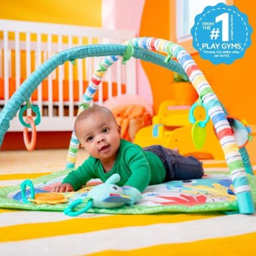 Bright Starts Wild Wiggles Baby Activity Gym & Machine-Washable Play Mat - Green