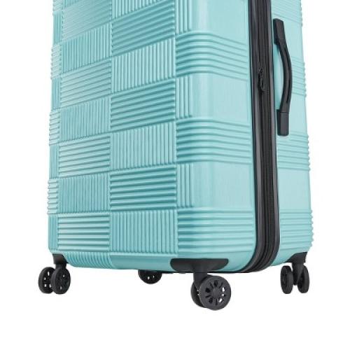 American Tourister NXT Hardside Large Checked Spinner Suitcase - Mint Green