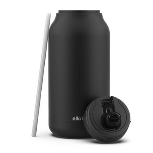 Ello 64oz Hydra Stainless Steel 1/2 Gallon Jug - Black: Portable Water Jug, Dishwasher-Safe, Cold Beverages