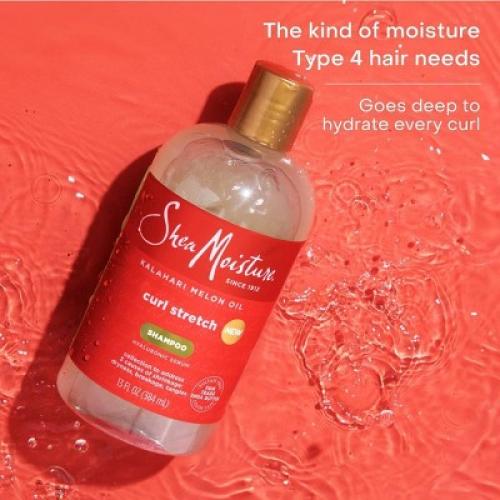 SheaMoisture Curl Stretch Shampoo Kalahari Melon Oil & Marula Oil Infused with Hyaluronic Serum for Type 4 Hair - 13 fl oz