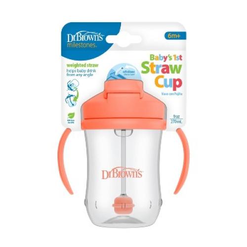 Dr. Brown's Milestones 9 fl oz Baby's First Straw Cup - Coral