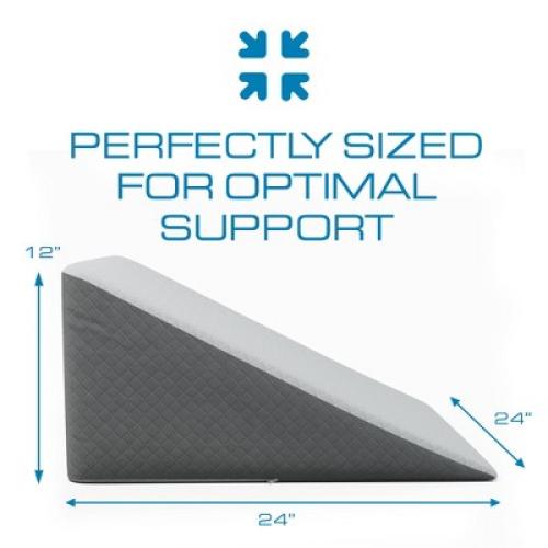 Kolbs Bed Wedge Pillow | Chic Jacquard Cover | Wedge Pillow 12 Inch Standard Width