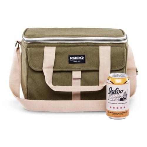 Igloo Nostalgia Lunch Sack - Olive: Insulated Polyester Canvas with Front Pocket