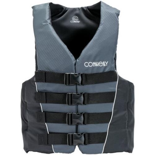 Connelly Mens Medium Tunnel 4-Belt Nylon Boating Lake Swimming Life Vest Safety Jacket, Gray and Black‼️light dirt and good condition‼️