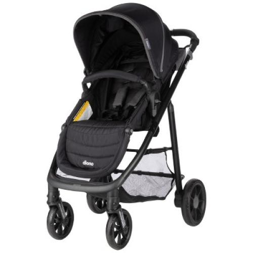 Diono Quantum 4 3-in-1 Travel System with LiteClik30 R SafePlus Infant Car Seat and Base, Black Jet