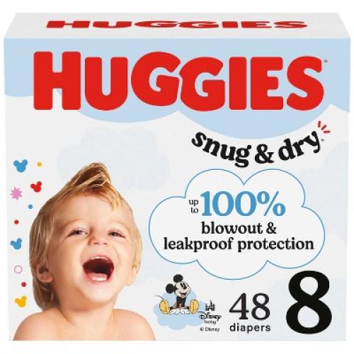 Huggies Snug Dry Diapers   -Size 8 - 48ct