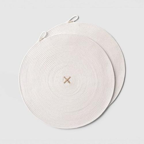 2pk Rope Charger Ivory - Threshold ❕good condition ❕