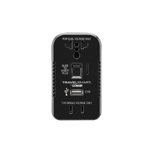 Travel Smart by Conair 2 Outlet Converter Set with USB Port