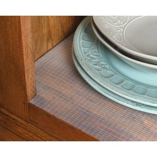 Con-Tact 18 x 4' Zip-N-Fit Premium Non-Adhesive Ribbed Shelf Liner: Clear Drawer & Fridge Liner for Cabinets