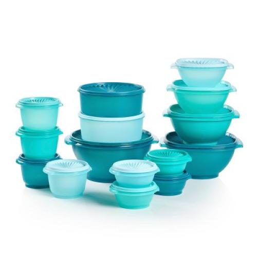 Tupperware 30pc (set of 15) Heritage Food Storage Container Set Teal Green: Stackable, Dishwasher-Safe!!