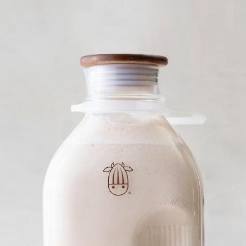 Almond Cow 60oz Glass Milk Jug with Easy-Pour Spout