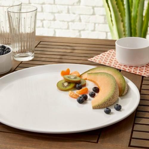 14x14 Melamine Round Serving Plate White - Threshold™