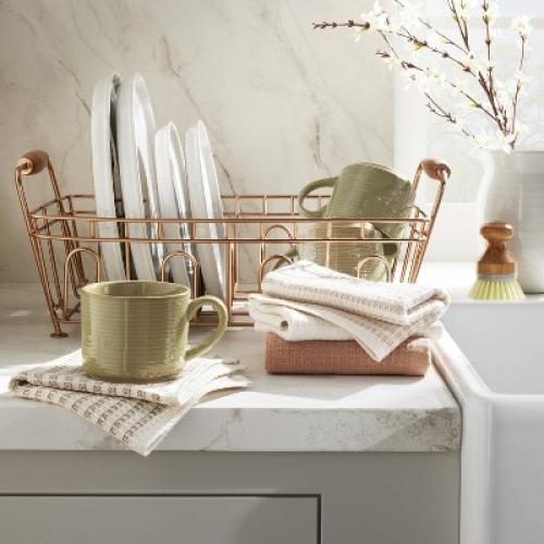 Metal Drying Rack Copper Finish - Hearth & Hand™ with Magnolia: Freestanding Iron & Wood, Countertop Kitchen Organizer