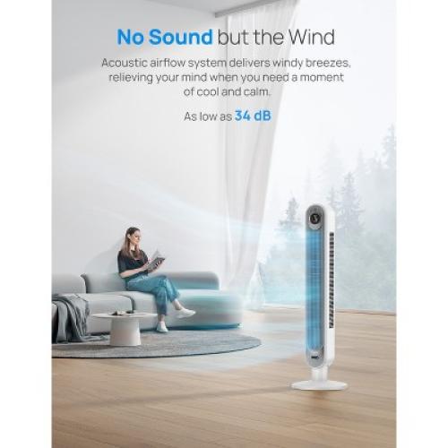Dreo 42 Cruiser Pro T1 Oscillating Bladeless Remote Tower Fan White