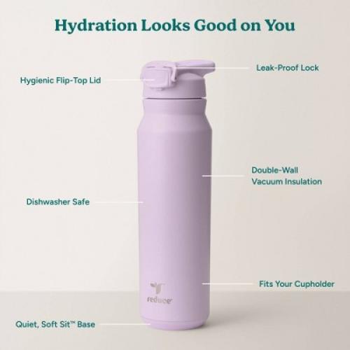 Reduce 32 oz Hydrate Pro Vacuum Insulated Stainless Steel Water Bottle Lilac Bud