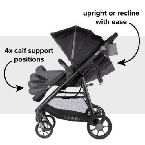 Diono Quantum 4 3-in-1 Travel System with LiteClik30 R SafePlus Infant Car Seat and Base, Black Jet