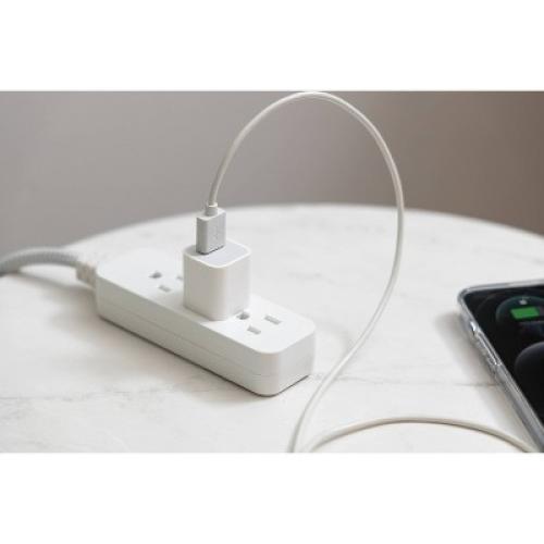 GE 3-Outlet Grounded Extension Cord 15' Braided Cord Gray/White: Indoor Long Extention Cord, 16 AWG, 13 Amps, 15 ft