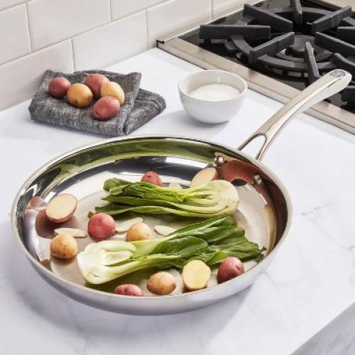 Cuisinart Classic 12 Stainless Steel Skillet - 8322-30: Oven & Broiler Safe, Dishwasher Safe, Induction Compatible