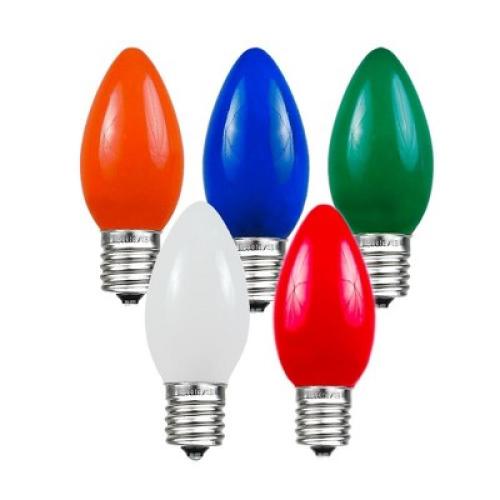 Novelty Lights Ceramic Multicolor C9 Incandescent Traditional Vintage Christmas Replacement Bulbs 25 Pack