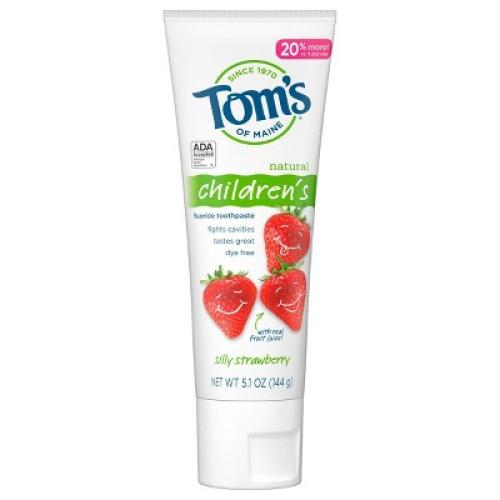 3 unit Tom's of Maine Silly Strawberry Children's Anticavity Toothpaste - 5.1oz