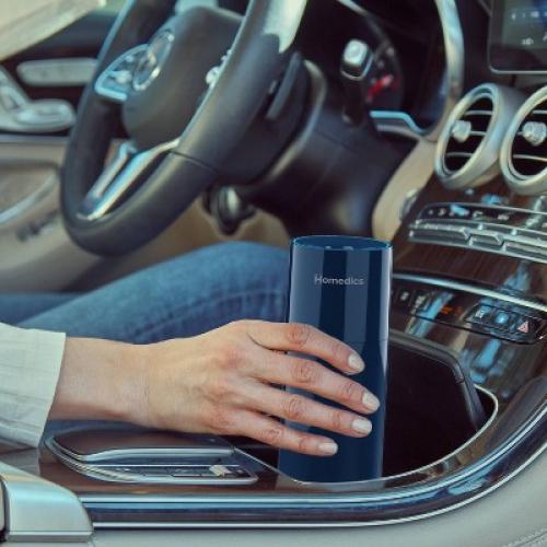 HoMedics Portable Ultrasonic Humidifier Navy: Travel & Personal Cool Mist for Small Rooms, USB & Battery Powered