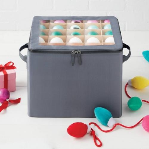 Christmas Ornament Storage Box Gray - Wondershop™
