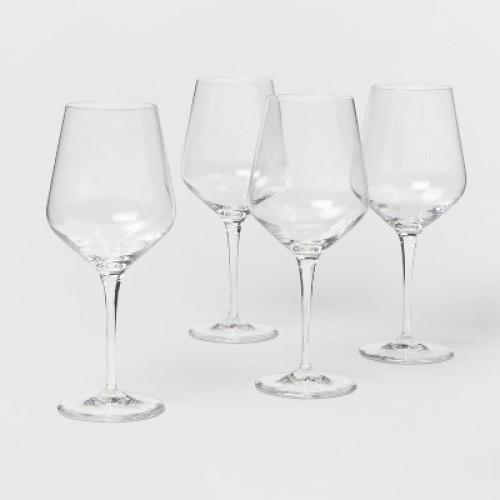 22oz 4pk Glass Atherton Red Wine Glasses - (missing 2)