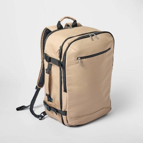 35L Travel Backpack Beige - Open Story™️: College Book Bag, 17 Laptop Ready