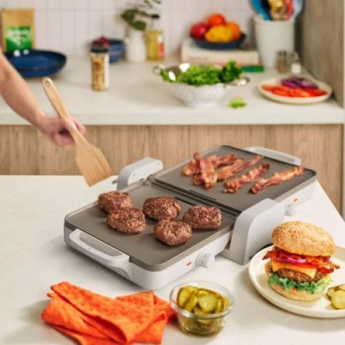 bella Fold and Store Dual Temp Griddle Oatmilk❗MAY HAVE MISSING PIECES/NEEDS CLEANING❗
