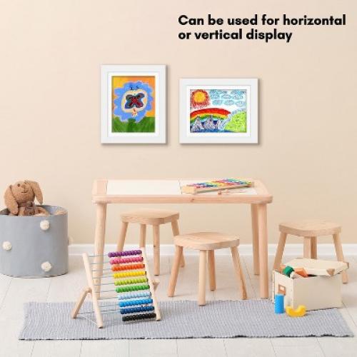 Americanflat 10x12.5 Kids Artwork Picture Frame in White- Displays 8.5x11 With Mat and 10x12.5 Without Mat -  2 Pack
