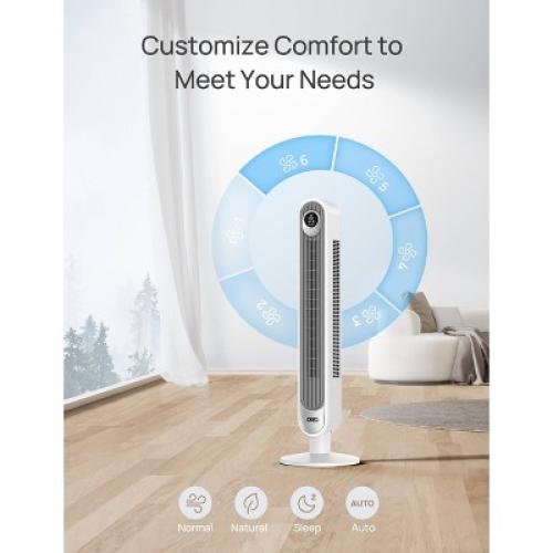 Dreo 42 Cruiser Pro T1 Oscillating Bladeless Remote Tower Fan White