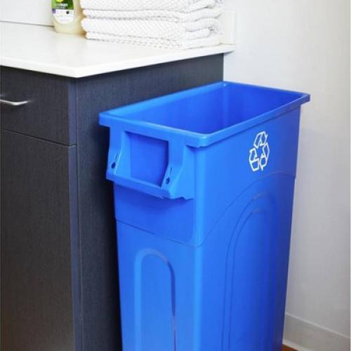 United Solutions 2 Pack 23 Gallon Kitchen Trash Cans, Tall Garbage Bins with Slim Profile and Integrated Handles, Highboy, Blue ‼️Only comes with ONE ‼️