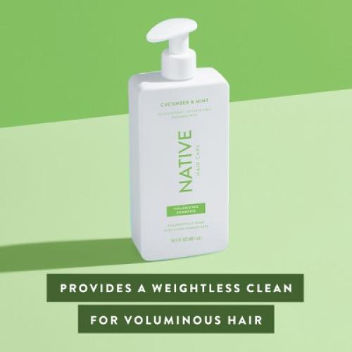2pack Native Vegan Cucumber & Mint Natural Volume Shampoo, Clean, Sulfate, Paraben and Silicone Free - 16.5 fl oz