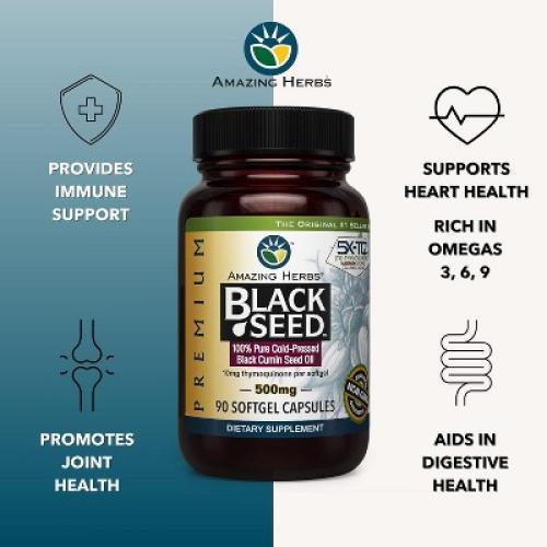 Amazing Herbs Black Seed 500mg Softgels, 90 Ct