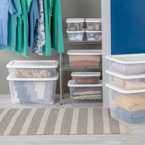 28qt Clear Under Bed Storage Box White - Room Essentials™ ( Pack w/ 10 units)