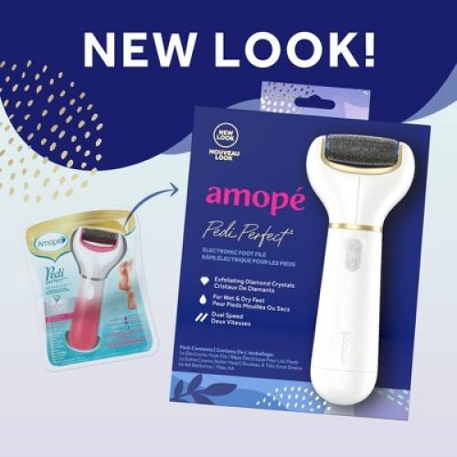 Amop  Pedi Perfect Foot File with Diamond Crystals for Feet, Removes Hard and Dead Skin - 1ct
