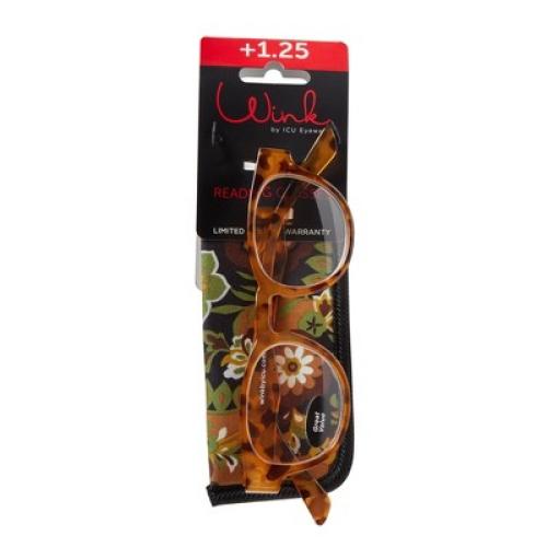 2 pack ICU Wink Rocklin Tortoise Floral Reading Glasses  1.25