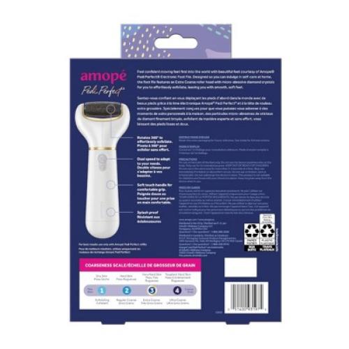 Amop  Pedi Perfect Foot File with Diamond Crystals for Feet, Removes Hard and Dead Skin - 1ct