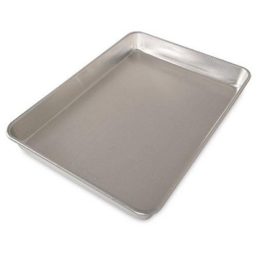 Nordic Ware 17.9x13 Aluminum Naturals High Sided Cake Sheet Pan: Hand Wash, Oven-Safe Baking Pan, Silver