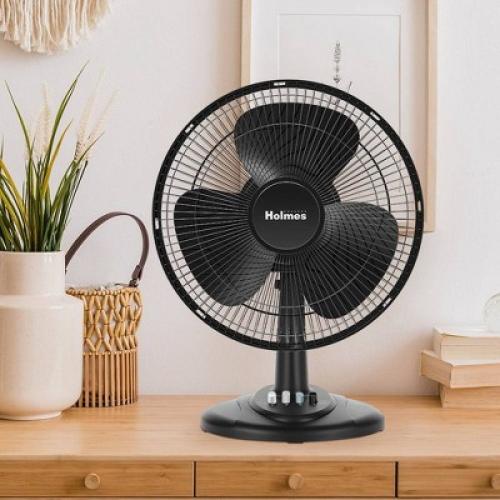 Holmes 12 Oscillating 3 Speed Adjustable Table Fan with Push Button Controls