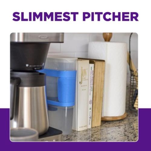 PUR 8 Cup Slim Water Filter Pitcher for Fridge Violet
