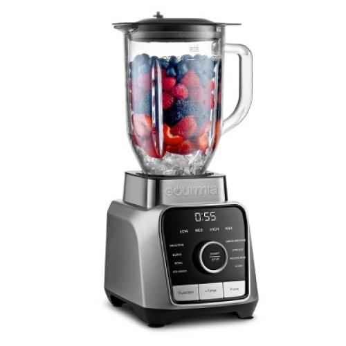 Gourmia Digital Blender with 8 Total Blend Programs, 4 Speeds & Round-Plated Tamper Gray