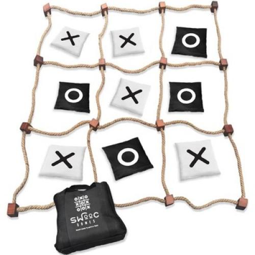 SWOOC Games - Giant Tic Tac Toe Outdoor Game | 3ft x 3ft | Instant Setup, No Assembly | Bean Bag Toss Outdoor Games For Kids 8-12 | Giant Yard Games