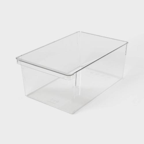 Large Wide Fridge and Pantry Organizer Bin - Brightroom™: Clear Freezer-Safe Storage, 14.5x9.14x6