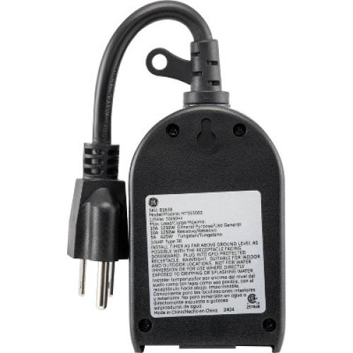 GE myTouchSmart Simple Set Digital Timer Outdoor 1 Grounded Outlet 2 Setting Trigger Plug Black