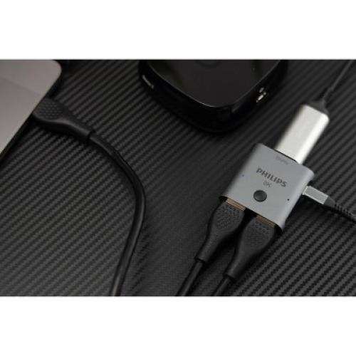 Color silver Philips 8K HDMI 2-Port Switch - Silver