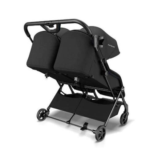 Mompush Lithe Double Stroller - Black: Foot Operated Brake, Storage Area, Forward Facing Seat, Aluminum Frame ‼️mild scratches on the item‼️