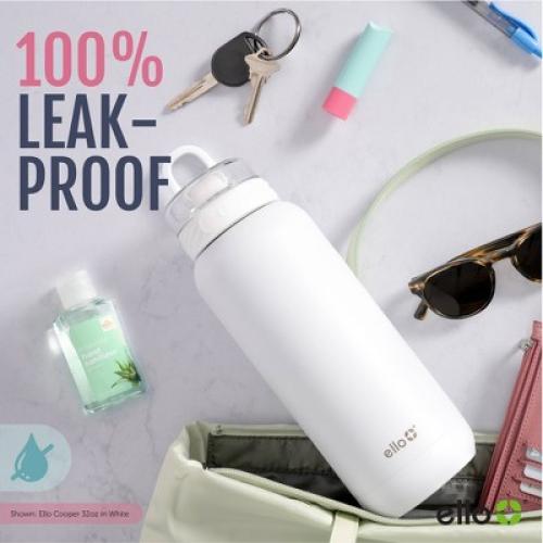 Ello Cooper 32oz Stainless Steel Water Bottle - Light Blue: BPA-Free, Reusable, Hand Wash, Cold Beverages, All Ages MISSING STRAW
