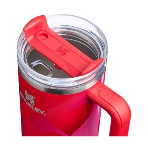 Stanley Valentine's Day 40 oz Stainless Steel H2.0 Flowstate Quencher Tumbler Rouge Heart Gradient MISSING STRAW